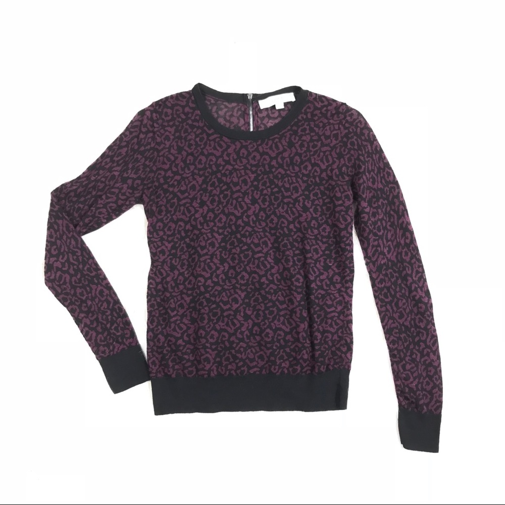 Ann Taylor LOFT leopard print Sheer long sleeve